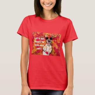 T - Shirt Funny Dog Print Let's Get Ready