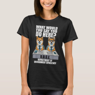 T-shirt Funny Doge Meme D.o.g.e, Ministère du gouvernement