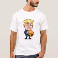 Funny Donald Trump Cartoon with Giant Burger