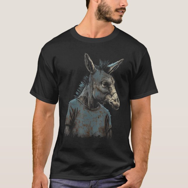 T-shirt Funny Donkey Face Gift idea for Donkeys Lovers Gra (Devant)