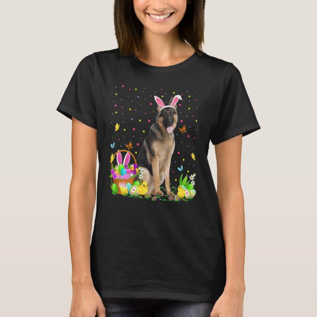 T-shirt Funny Easter Egg Hunting German Shepherd Dog Easte (Devant)
