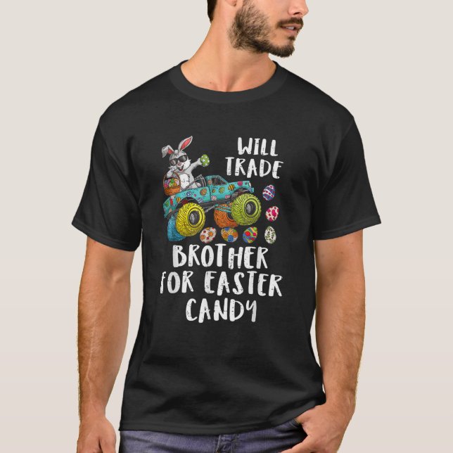T-shirt Funny Easter Will Trade Brother For Candy Kids Boy (Devant)