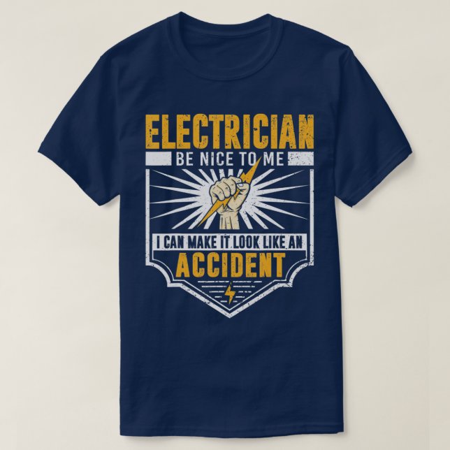 T-shirt Funny Electrician Art Men Electrical Engineer Humo (Design devant)