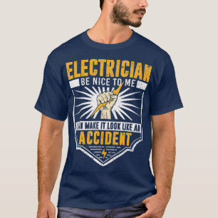 T-shirt Funny Electrician Art Men Electrical Engineer Humo