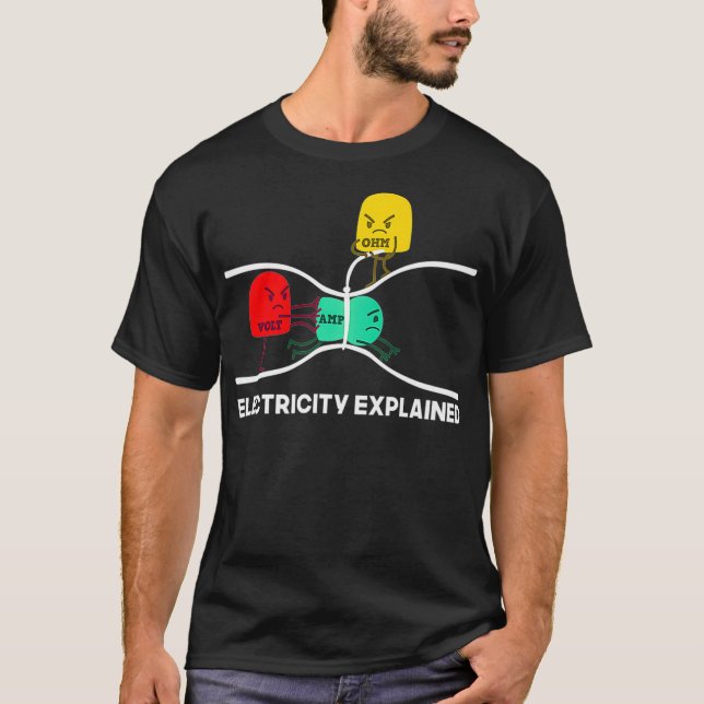 T-shirt Funny Electricity Expliqué I Enseignant Cadeau Ner (Devant)