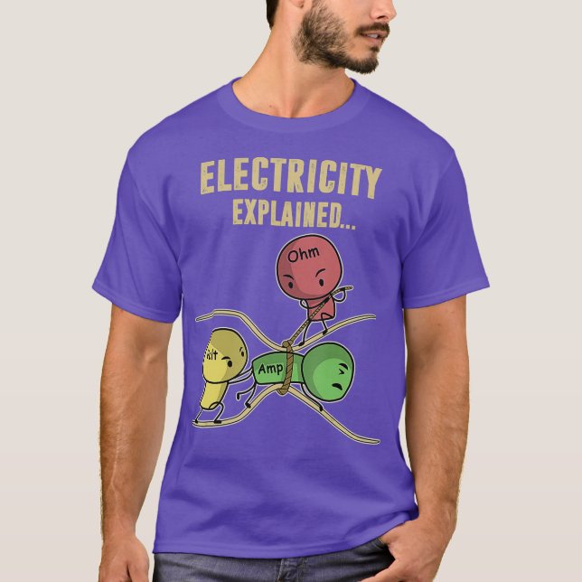 T-shirt Funny Electricity explique Ohm Law Graphics (Devant)