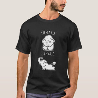 T-shirt Funny Elephant Inhale Exhale Yoga Fitted V-Neck