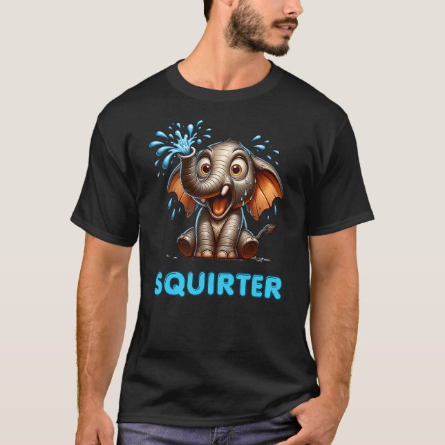 T-shirt Funny Elephant Squirter Hen Party Bachelorette adu (Devant)