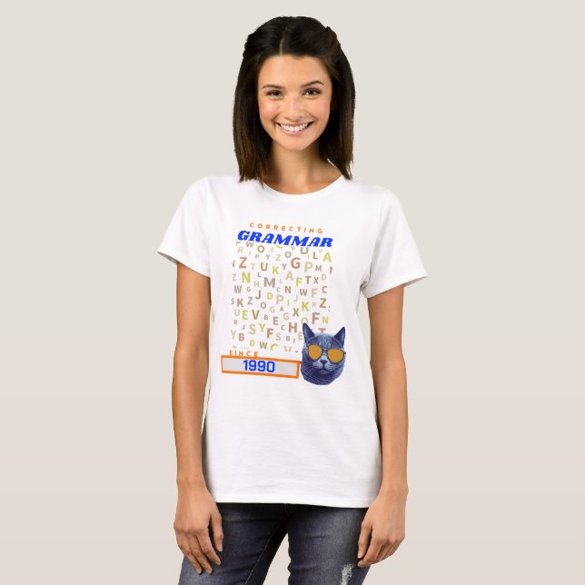 T-shirt Funny Enseignant Anglais - Correction de votre gra (Devant entier)