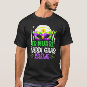 T-shirt Funny ER Nurse Krewe Infirmière Masques Mardi Gras