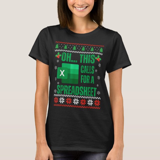 T-shirt Funny Excel Spreadsheets Christmas Sweater Lover A (Devant)