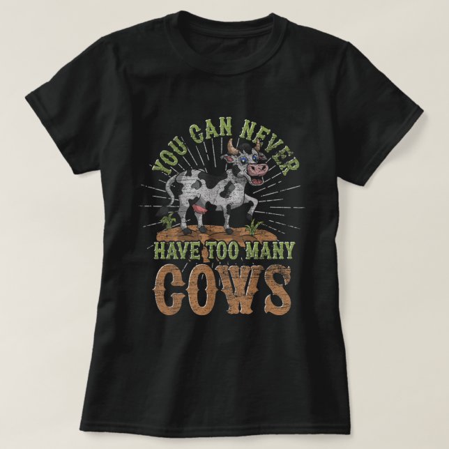 T-shirt Funny Farmer Farm Animal Lover Cute Cow Lrbva. Per (Design devant)