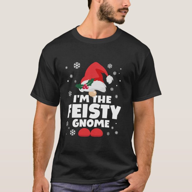 T-shirt Funny Feisty Gnome Family Matching Group Happy Chr (Devant)