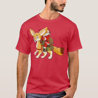 T-shirt Funny Fennec Fo Lover Père Noël Riding Fennec Fo C