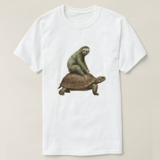 T-shirt Funny Fente équitation Tortoise - Amoureux des ani