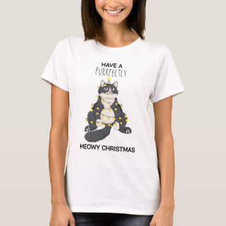 T-shirt Funny Festive Christmas Cat Minimal Animal Lover