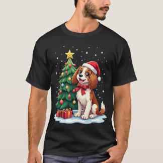 T-shirt Funny Festive Dog Costume with decorated Christmas