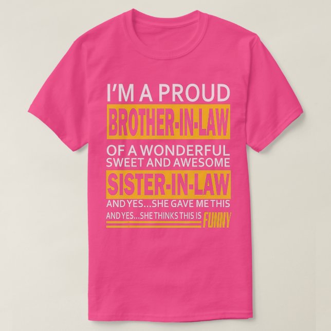 T-shirt Funny Fier frère en droit cadeaux de soeur à la (Design devant)