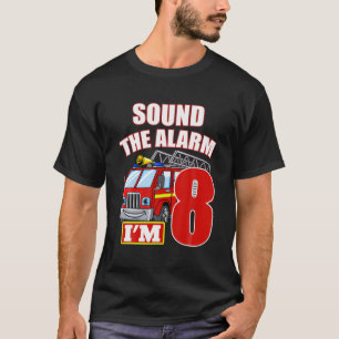 T-shirt Funny Fire Truck 8E Anniversaire Garçon Pompier 8