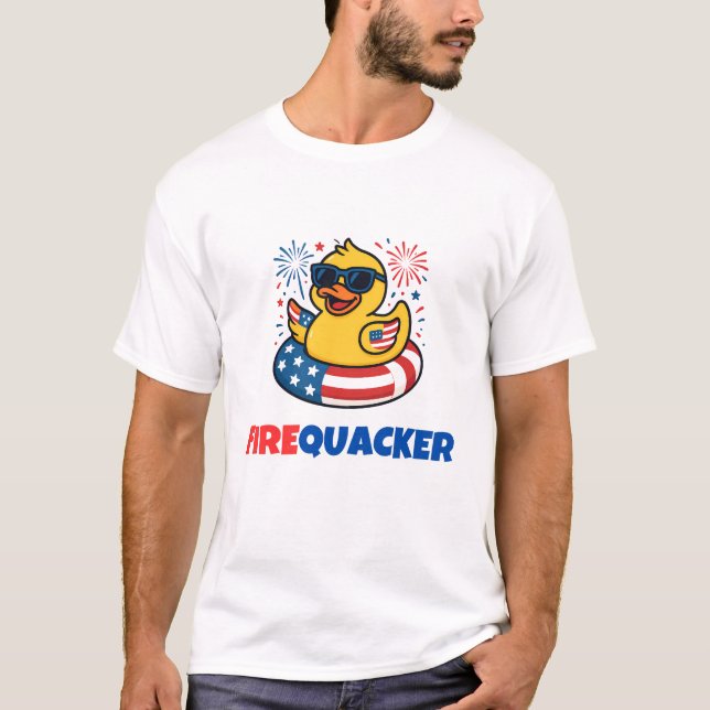 T-shirt Funny Firequacker Duck 4e juillet Humour (Devant)