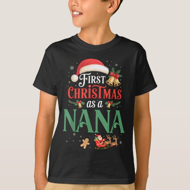 T-shirt Funny First Christmas As A Nana Matching Family Xm (Devant)