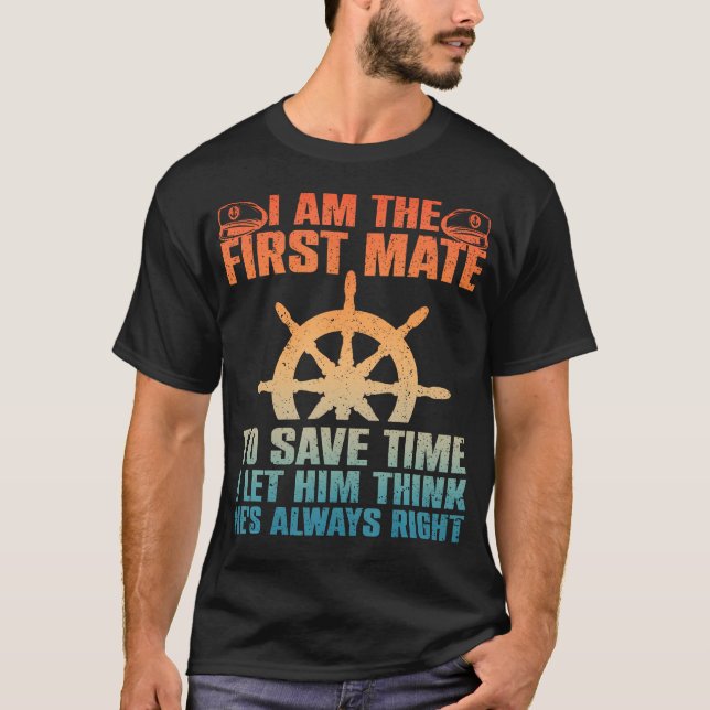 T-shirt Funny First Mate For Men Women Pontoon Boat Captai (Devant)