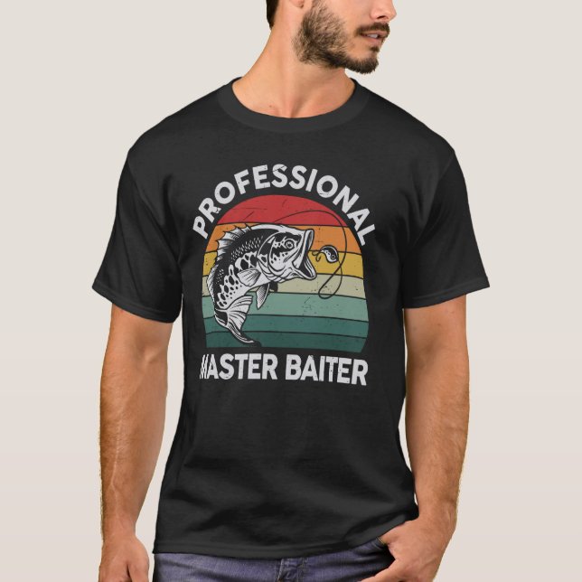 T-shirt Funny Fishing-shirt professionnel Master-Baiter Pa (Devant)