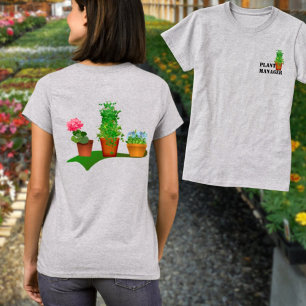 T-shirt Funny Floral Plante Manager Conception avant et ar