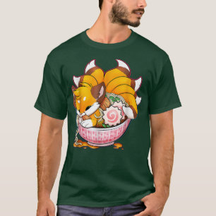T-shirt Funny Fox Ramen nouilles japonaises mignonnes Kawa