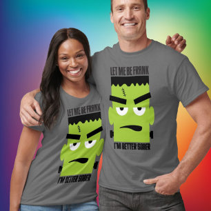 T-shirt Funny Frankenstein Face pour Sober Halloween