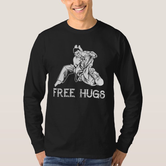 T-shirt Funny Free Hugs MIXED MARTIAL ART brésilien Jiu-Ji (Devant)