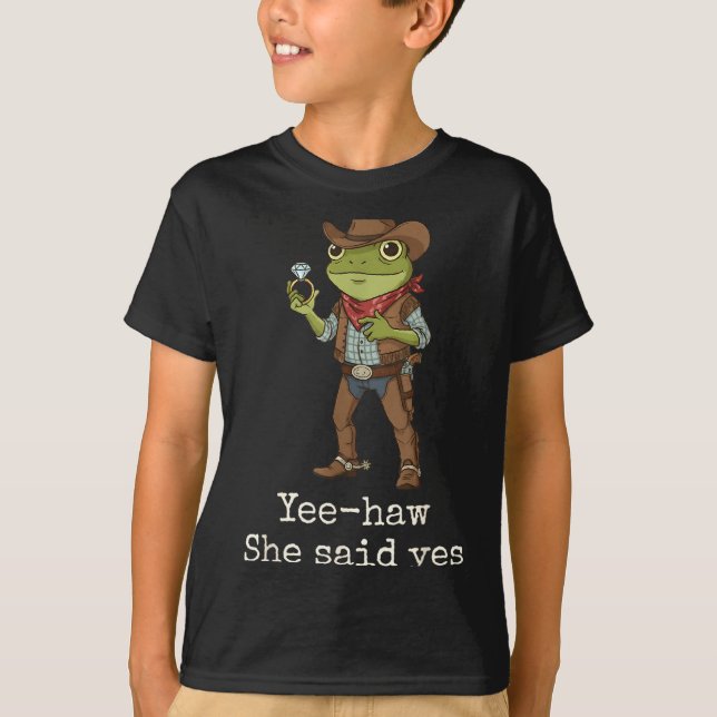 T-shirt Funny Frog Western Engagement Matching Couples Tee (Devant)