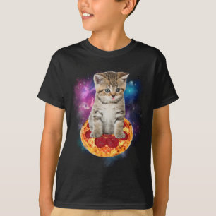 T-shirt Funny Galaxy Chat dans l'espace - Chat équitation