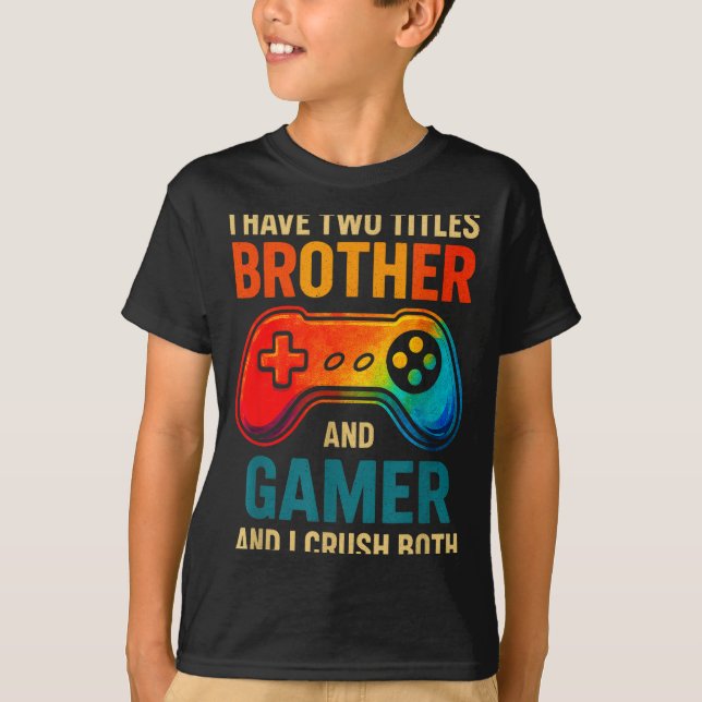 T-shirt Funny Gamer Graphic Tee For Boys Teens Kids Video  (Devant)