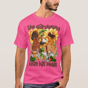 T-shirt Funny Gardening Retirement Gnomes For Women Yellow