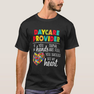 T-shirt Funny Garderie Fournisseur Enfance Mignonne Coeur 