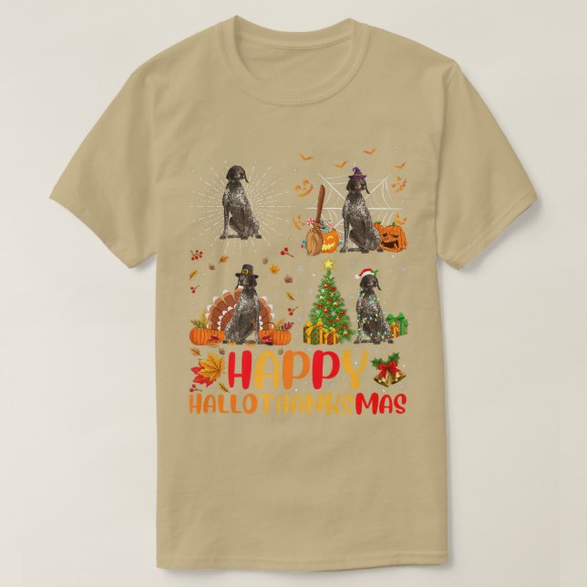 T-shirt Funny German Shorthaired Pointer Dog Happy Halloth (Design devant)