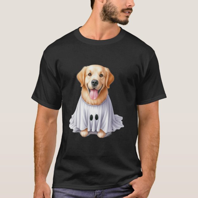 T-shirt Funny Ghost Golden Retriever Amoureux des chiens H (Devant)