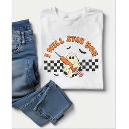 T-shirt Funny Ghost Nurse I Will Stab You Halloween