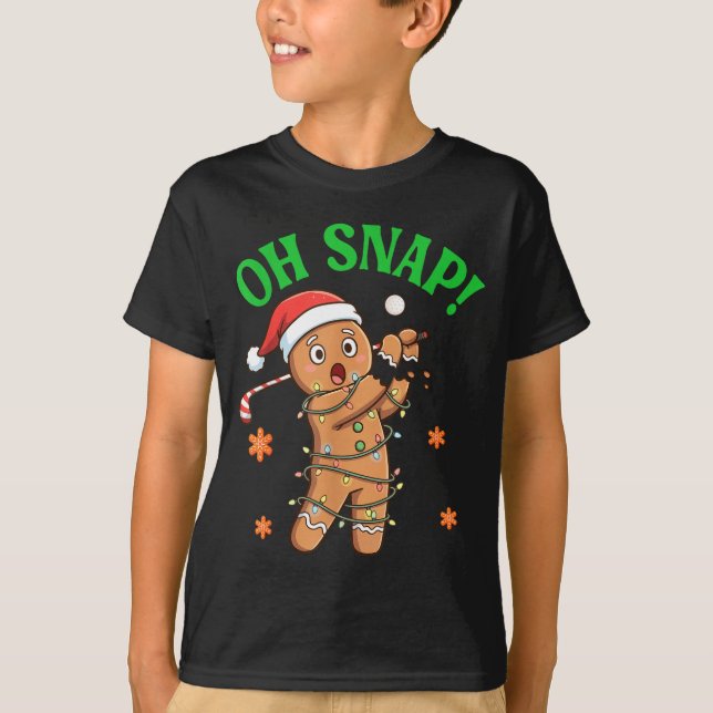 T-shirt Funny Gingerbread Golf Christmas Cookie Oh Snap Sa (Devant)