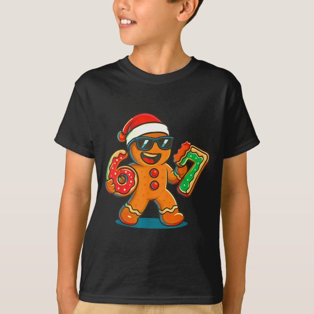 T-shirt Funny Gingerbread Six Seven 67 Ice Cream Drip Chri (Devant)