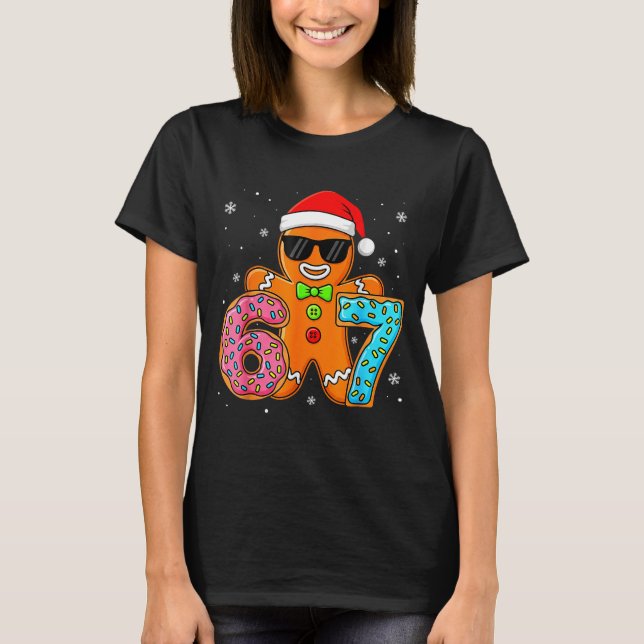 T-shirt Funny Gingerbread Six Seven 67 Ice Cream Drip Chri (Devant)