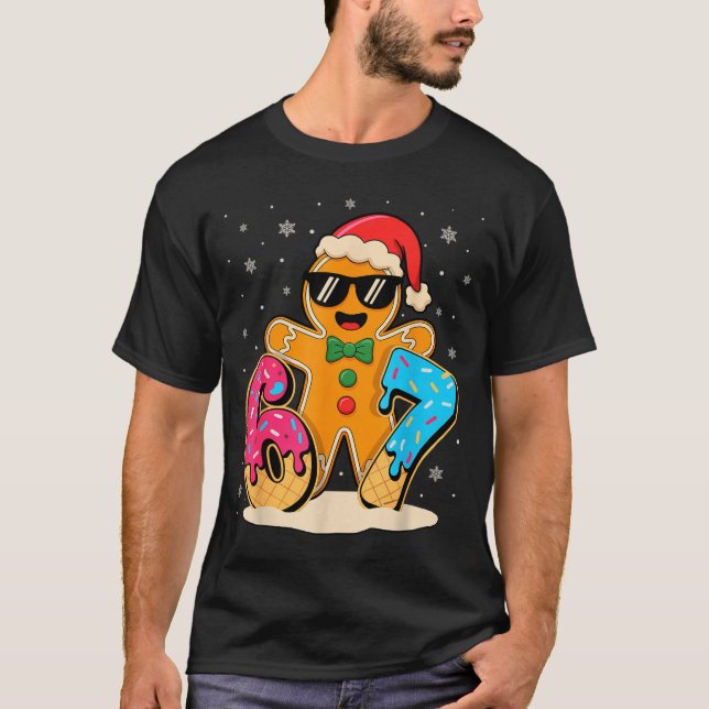 T-shirt Funny Gingerbread Six Seven 67 Ice Cream Drip Chri (Devant)