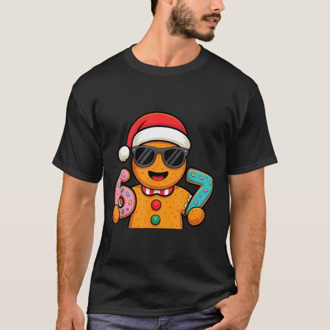 T-shirt Funny Gingerbread Six Seven 67 Ice Cream Drip Chri (Devant)