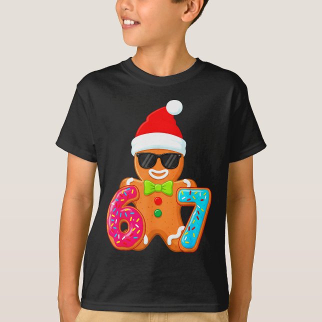 T-shirt Funny Gingerbread Six Seven 67 Ice Cream Drip Chri (Devant)