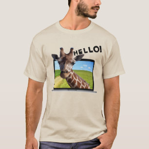 T-shirt Funny Giraffe dans ordinateur portable 3D illusion