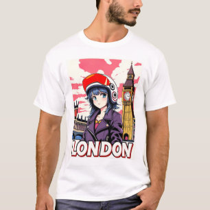T-shirt Funny Girl Carte postale Vintage Londres