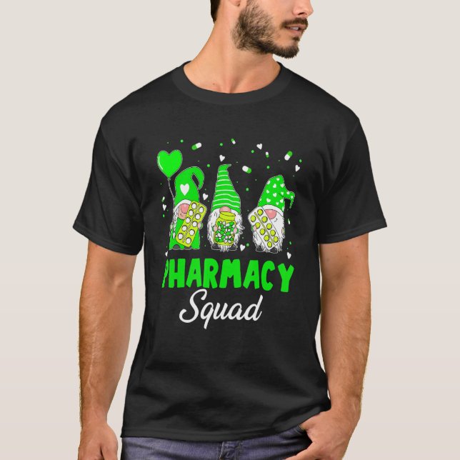 T-shirt Funny Gnome Pharmacie Squad Pharmaciste St Patrick (Devant)