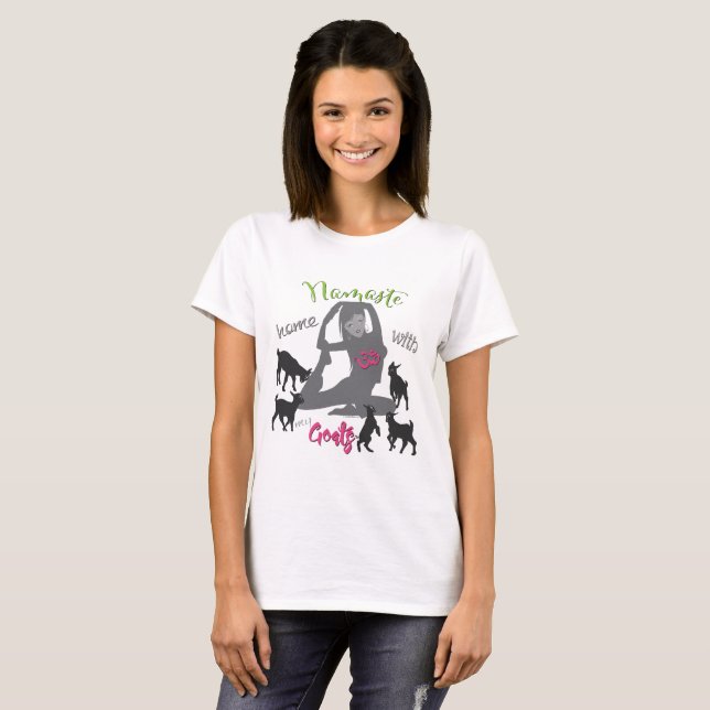 T-shirt FUNNY GOAT YOGA Namaste Home (Devant entier)