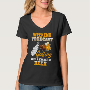 T-shirt Funny Golf Beer Glass Golf Boire Party Boire